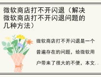 微软商店打不开闪退（解决微软商店打不开闪退问题的几种方法）