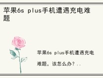 苹果6s plus手机遭遇充电难题