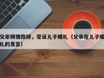 父亲倾情致辞，见证儿子婚礼（父亲在儿子婚礼的发言）