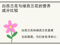 白西兰花与绿西兰花的营养成分比较