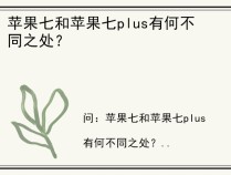 苹果七和苹果七plus有何不同之处？