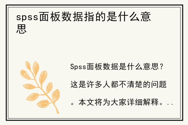 spss面板数据指的是什么意思.jpg